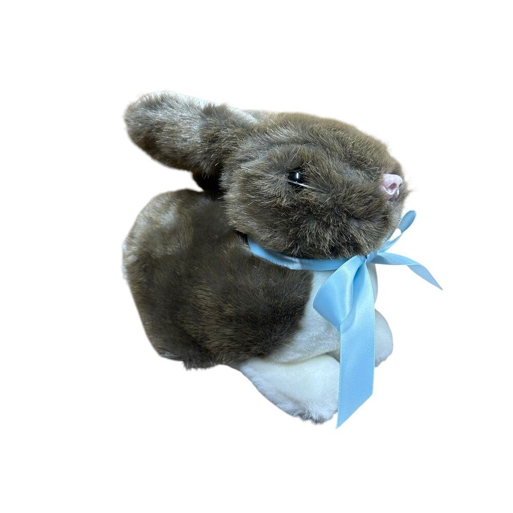 Vtg Windsor Toys Love Land Brown White Stuffed Plush Bunny Rabbit 1985 80s